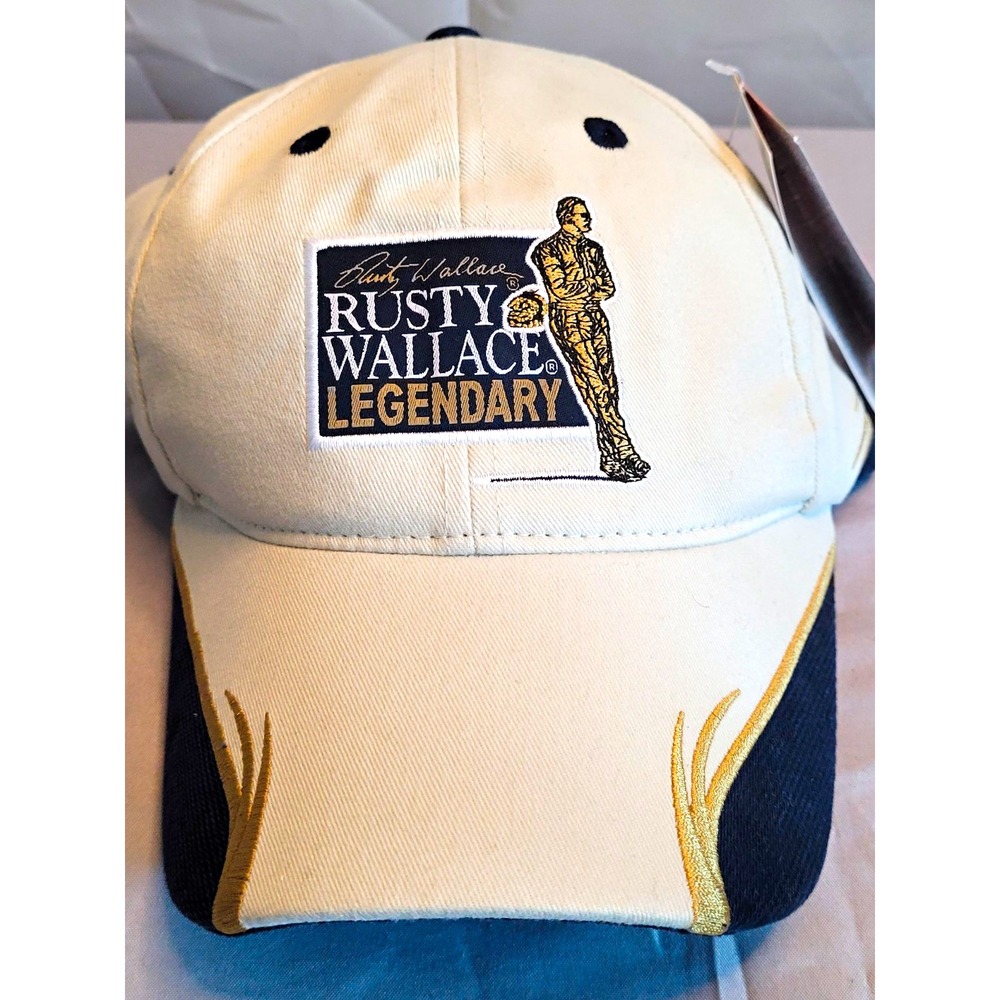 Chase Authentics Rusty Wallace Legendary NASCAR Cap Beige Navy Gold